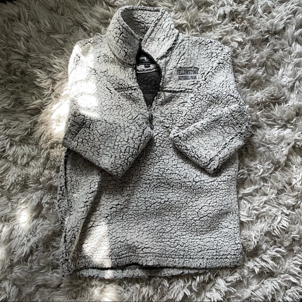 Yellowstone National Park Sherpa quarter zip pullover